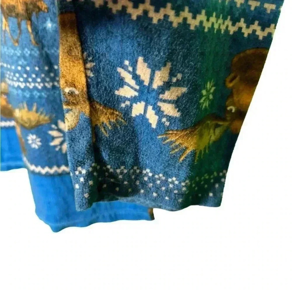 Men's Briefly Stated Moose Ugly Christmas Pajama Top XL Blue - Picture 5 of 6